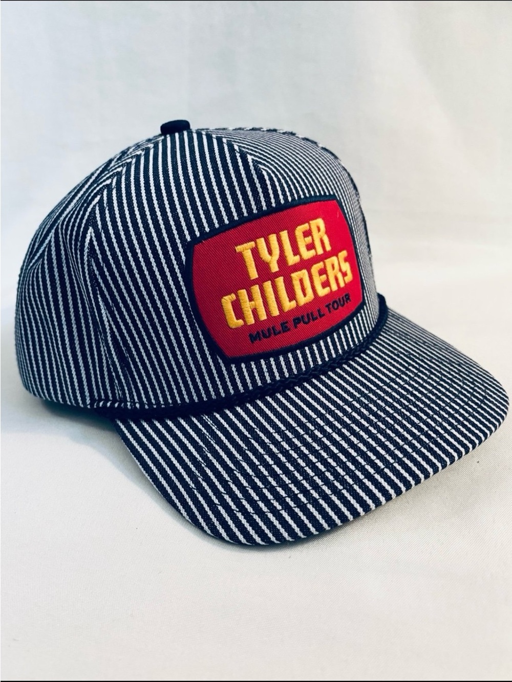 Tyler Childers Mule Pull Tour Hat Hickory Striped Train Conductor SnapBack
